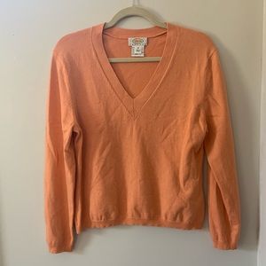 Peachy Orange V-Neck Sweater